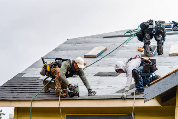 Professional Gutter Installation technician working in Smithfield, NC